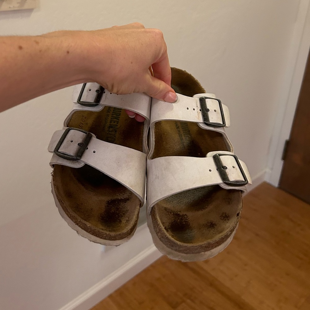 White Arizona Birkenstocks! Worn, but so much life left!
